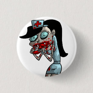 Badge Rond 2,50 Cm Infirmière vampire
