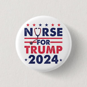 Badge Rond 2,50 Cm Infirmières Rétro Pour Trump 2024 Drapeau Amérique