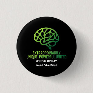 Badge Rond 2,50 Cm Infirmité Motrice Cérébrale Extraordinairement Uni