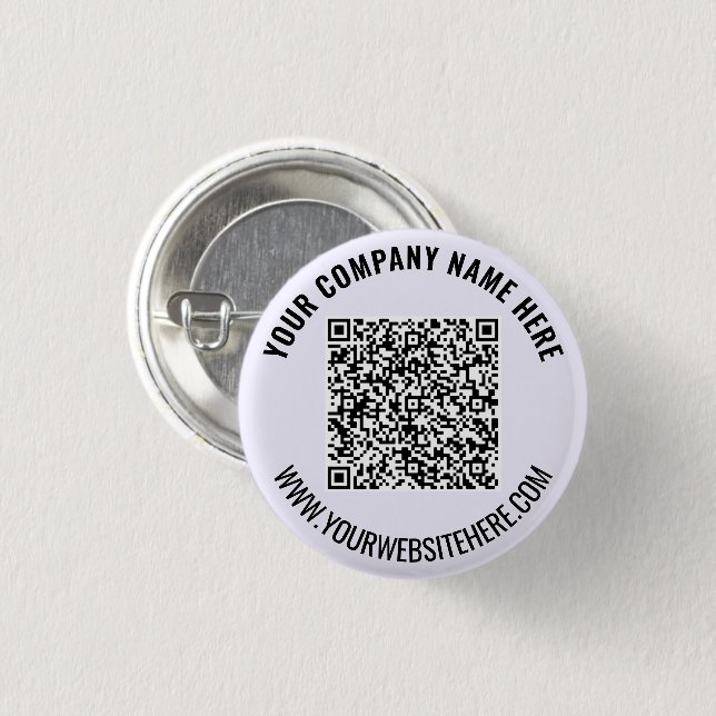 Badge Rond 2,50 Cm Info d'analyse de code QR et Bouton Texte personna (Devant & derrière)