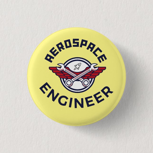 Badge Rond 2,50 Cm Ingénieur aérospatial (Devant)
