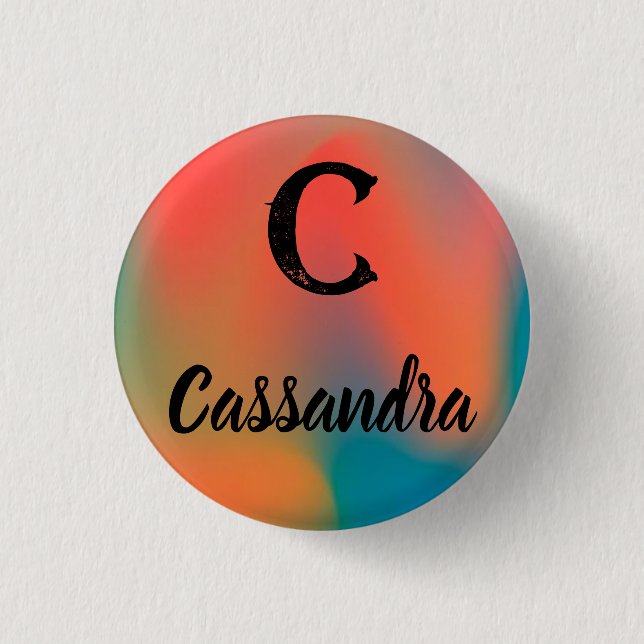 Badge Rond 2,50 Cm Initiale et nom (Devant)