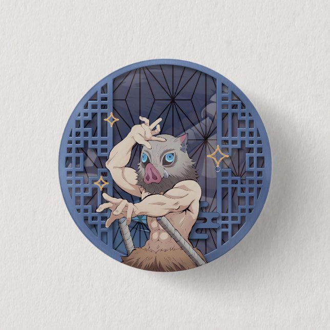 Badge Rond 2,50 Cm Inosuke Hashibira (Devant)