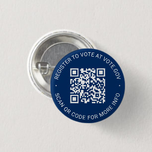 Badge Rond 2,50 Cm Inscrivez-vous pour voter scannable QR Code person