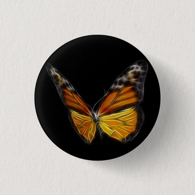 Badge Rond 2,50 Cm Insecte de vol orange de papillon de monarque (Devant)