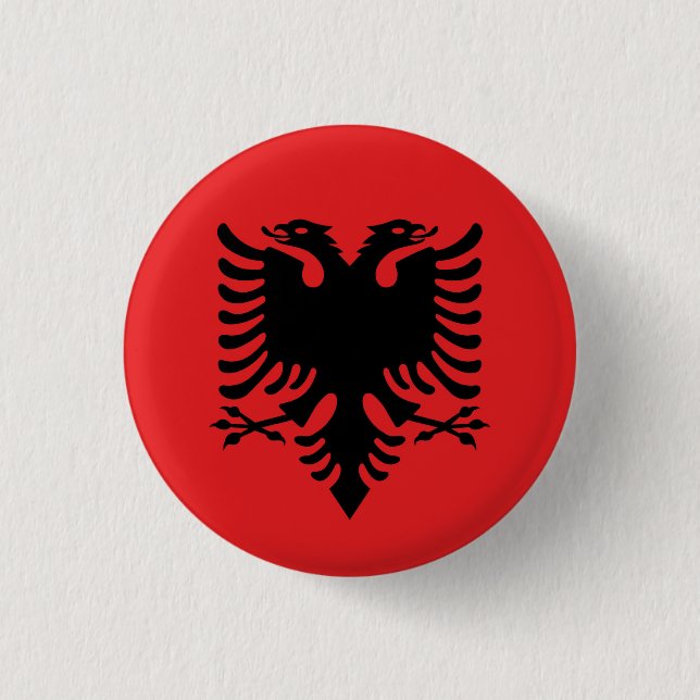 Badge Rond 2,50 Cm Insigne albanais de drapeau (Devant)