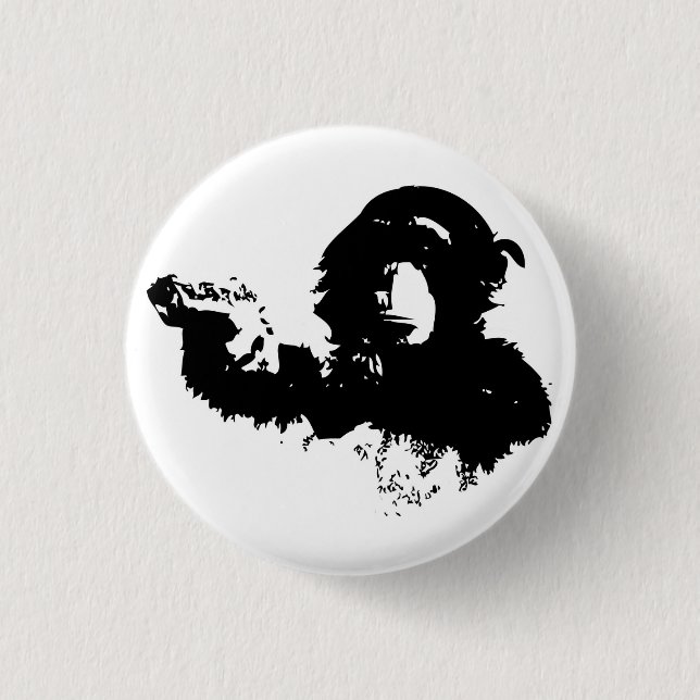 Badge Rond 2,50 Cm Insigne armé de chimpanzé (Devant)