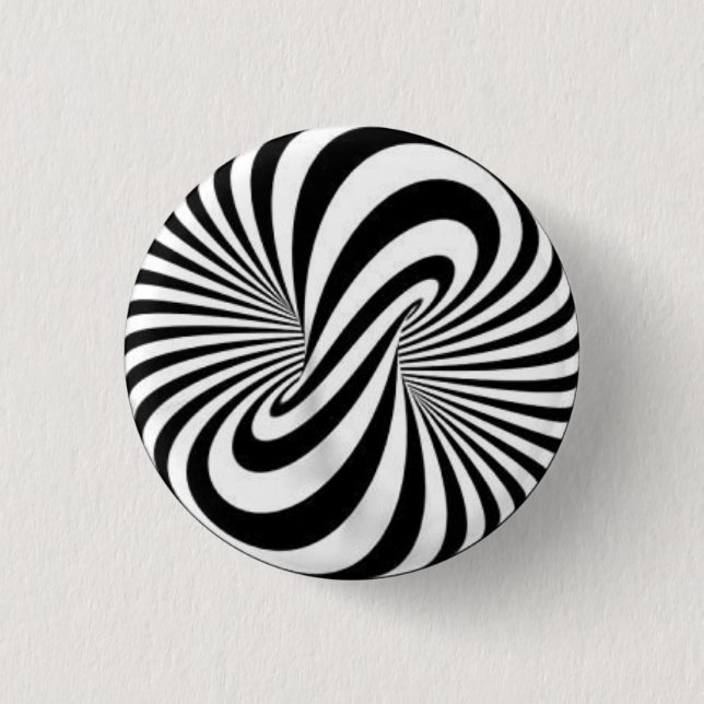 Badge Rond 2,50 Cm Insigne - Art psychédélique B/W (Devant)
