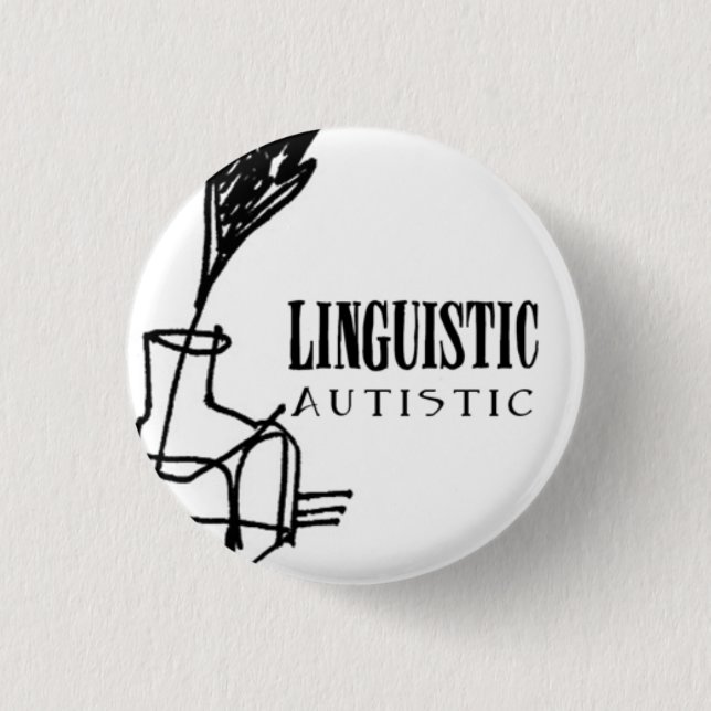Badge Rond 2,50 Cm Insigne autiste linguistique (Devant)
