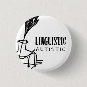 Badge Rond 2,50 Cm Insigne autiste linguistique