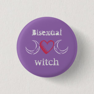 Badge Rond 2,50 Cm Insigne bisexuel de sorcière/