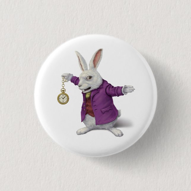 Badge Rond 2,50 Cm Insigne blanc de lapin (Devant)