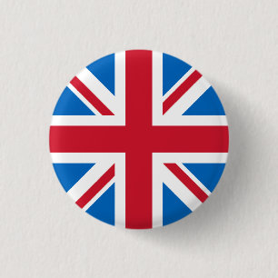 Badge Rond 2,50 Cm Insigne britannique - Union Jack avec bleu écossai