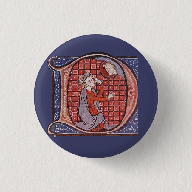 Badge Rond 2,50 Cm Insigne D initial éclairé (Devant)
