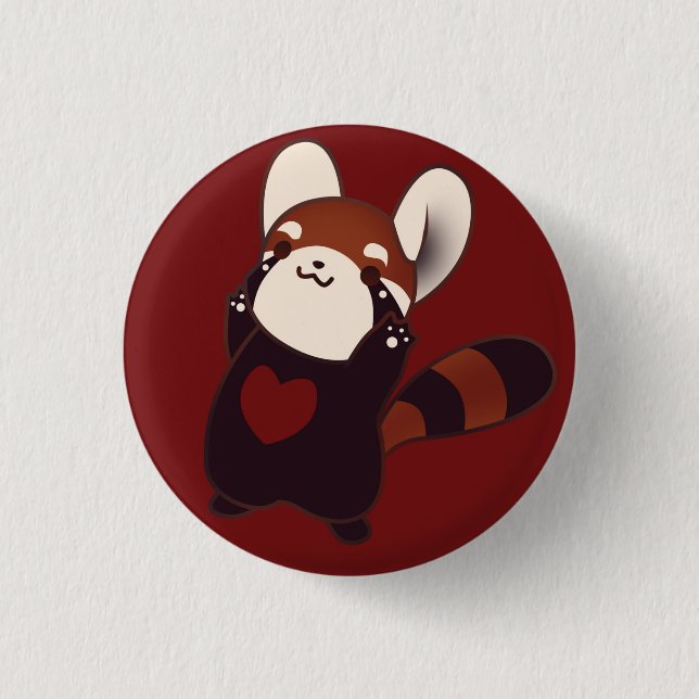 Badge Rond 2,50 Cm Insigne de bouton de panda rouge de Kawaii (Devant)