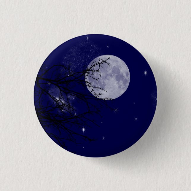 Badge Rond 2,50 Cm Insigne de bouton de vue de lune (Devant)