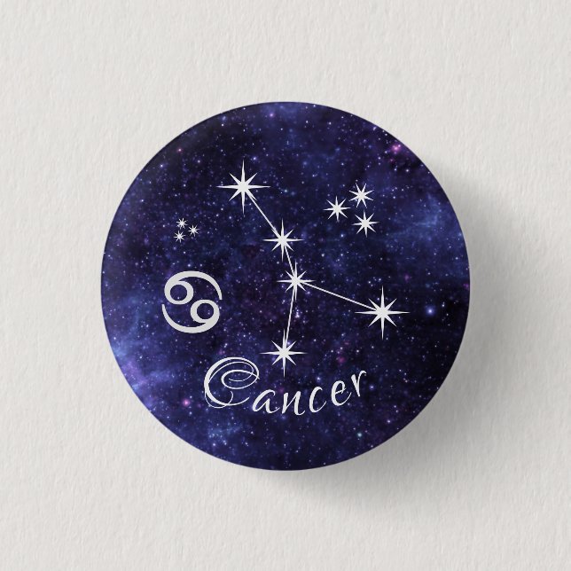 Badge Rond 2,50 Cm Insigne de cancer, insigne d'horoscope zodiaque (Devant)