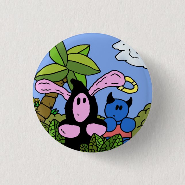 Badge Rond 2,50 Cm Insigne de duo (Devant)