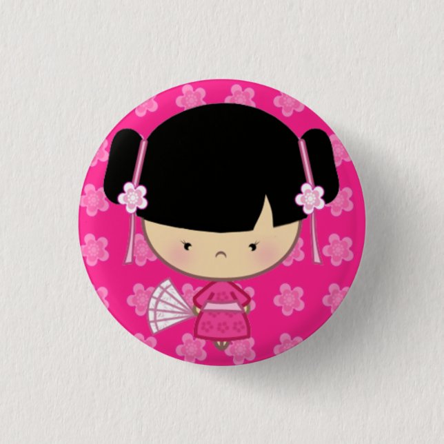 Badge Rond 2,50 Cm Insigne de kimono de Kawaii (Devant)