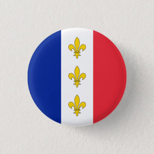 Badge Rond 2,50 Cm Insigne de la France - tricolore et Fleurs-De-Lys