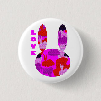 Badge Rond 2,50 Cm Insigne de lapin d'amour