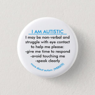 Badge Rond 2,50 Cm Insigne de l'information d'autisme