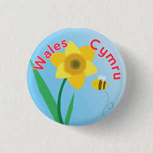 Badge Rond 2,50 Cm Insigne de Pin de bouton de jonquille du Pays de