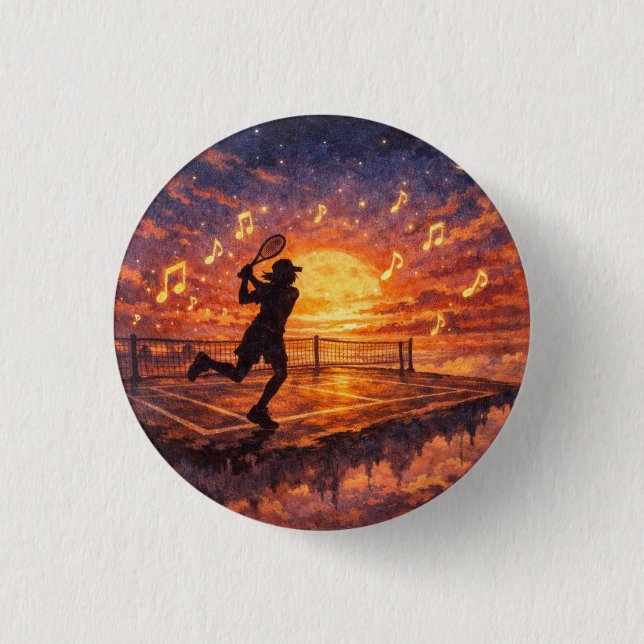 Badge Rond 2,50 Cm Insigne de tennis céleste  (Devant)