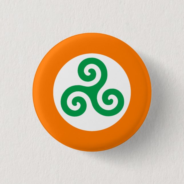 Badge Rond 2,50 Cm Insigne de Triskele d'Irlandais (Devant)