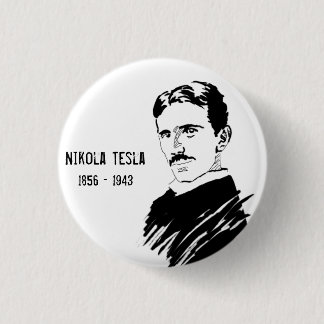 Badge Rond 2,50 Cm Insigne d'inventeur de génie de Nikola Tesla