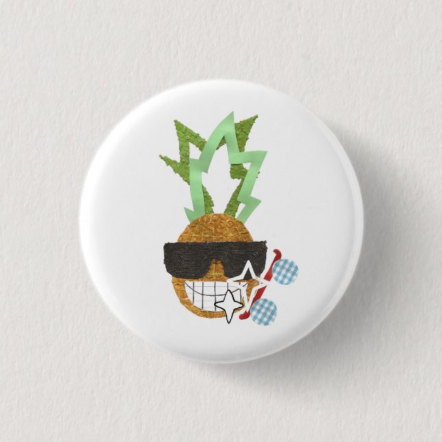 Badge Rond 2,50 Cm Insigne frais d'ananas (Devant)