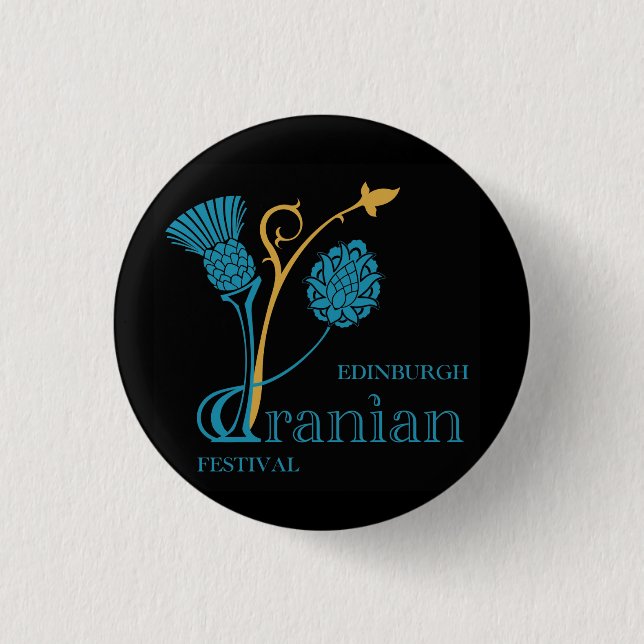 Badge Rond 2,50 Cm Insigne iranien de festival d'Edimbourg - noir de (Devant)