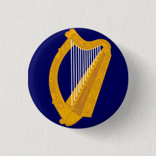 Badge Rond 2,50 Cm Insigne irlandais d'emblème d'harpe