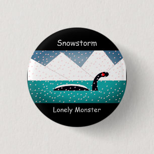 Badge Rond 2,50 Cm Insigne isolé de bande dessinée de monstre (1,25