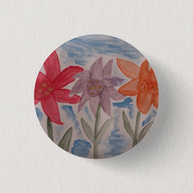 Badge Rond 2,50 Cm Insigne Lily Flowers (Devant)