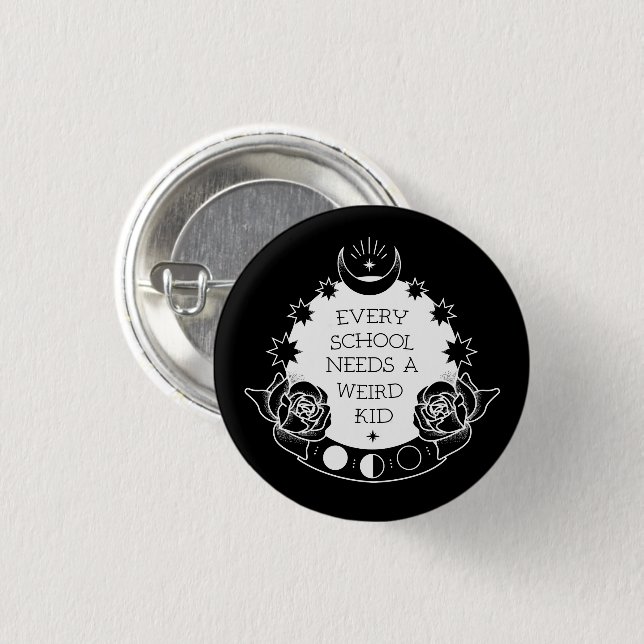 Badge Rond 2,50 Cm Insigne monochrome de Pin de Goth de slogan de (Devant & derrière)