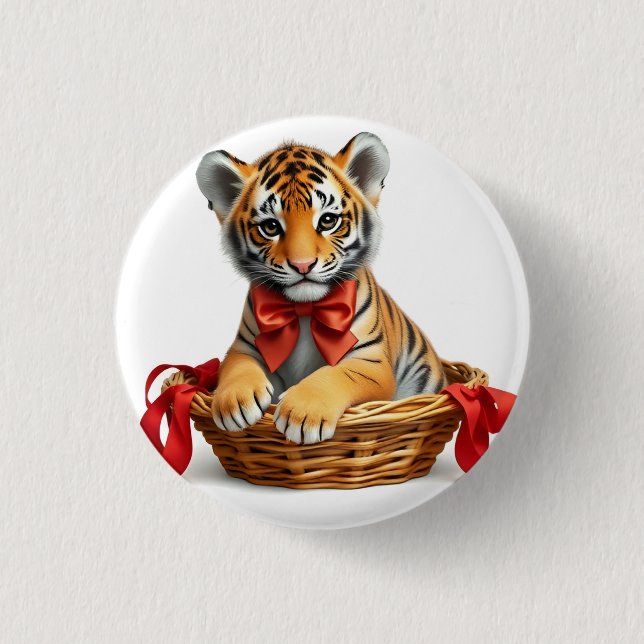 Badge Rond 2,50 Cm Insigne : petit tigre (Devant)