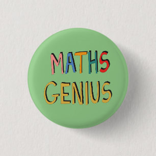 Badge Rond 2,50 Cm insigne pin mathématique génie