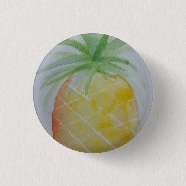 Badge Rond 2,50 Cm Insigne pour aquarelle d'ananas (Devant)