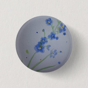 Badge Rond 2,50 Cm Insigne pour aquarelle de myosotis