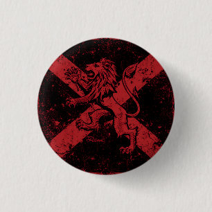 Badge Rond 2,50 Cm Insigne Rond Lion Rampant Écossais Rouge & Noir