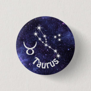Badge Rond 2,50 Cm Insigne Taurus, Insigne Horoscope Zodiaque