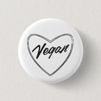 Badge Rond 2,50 Cm Insigne VÉGÉTALIEN de Pin de coeur