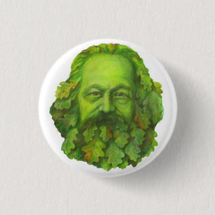 Badge Rond 2,50 Cm Insigne vert de Karl Marx