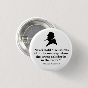 Badge Rond 2,50 Cm Insigne Winston Churchill - Citation 16