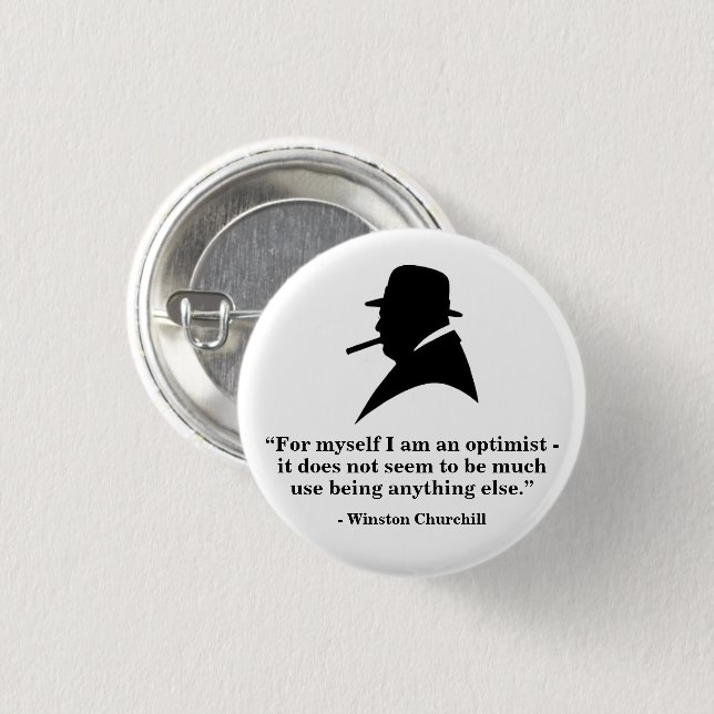Badge Rond 2,50 Cm Insigne Winston Churchill - Citation 6 (Devant & derrière)