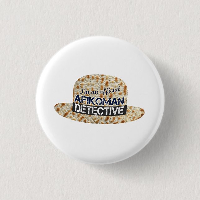 Badge Rond 2,50 Cm Inspecteur Afikoman Afikomen. Cadeau de la Pâque M (Devant)