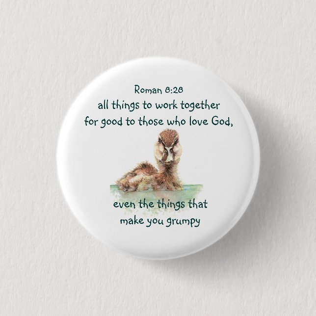 Badge Rond 2,50 Cm Inspirational Bible Quote Rom 8:28 Work together (Devant)