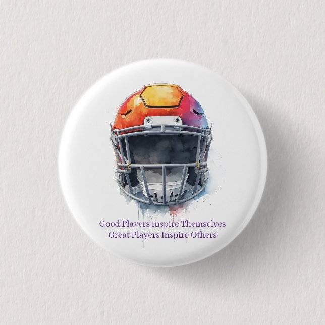 Badge Rond 2,50 Cm Inspirational Motivational Football Helmet  (Devant)