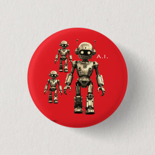 BADGE ROND 2,50 CM INTELLIGENCE ARTIFICIELLE